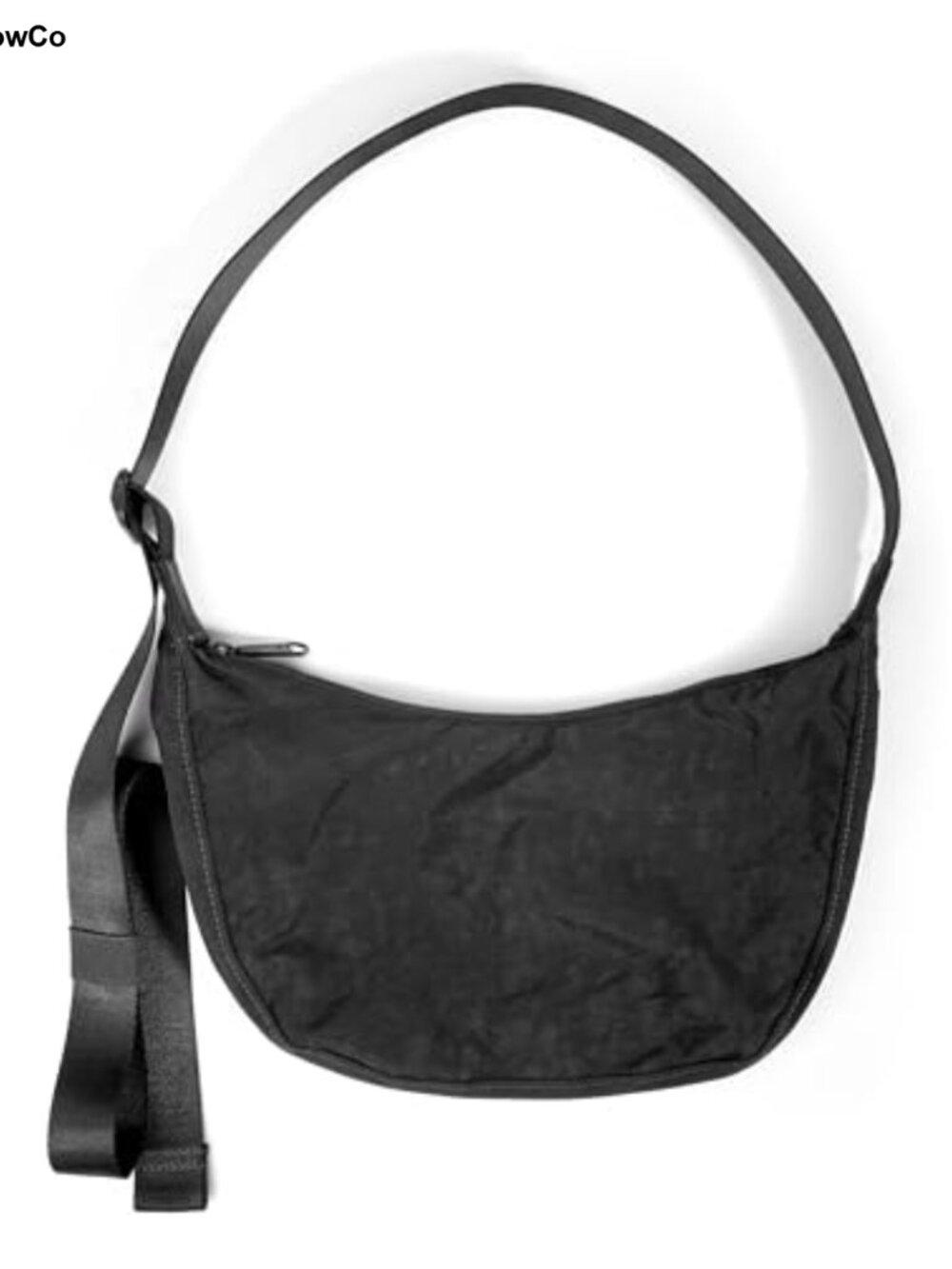Medium Nylon Crossbody Crescent Bag Slouchy Shoulder Adjustable Strap Waterproof